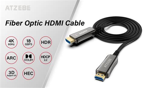 Amazon Atzebe Fiber Optic Hdmi Cable Ft Hdmi High Speed