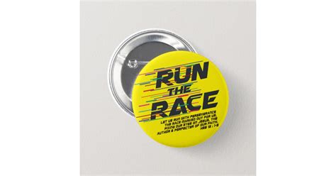 Run the Race Bible Verse Button | Zazzle