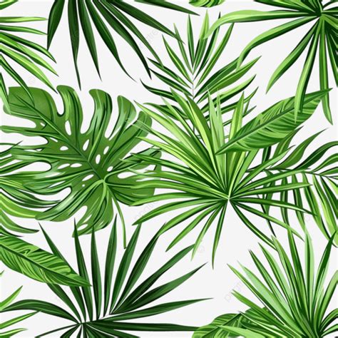 Rainforest Palm Leaves Tropical Seamless Pattern Abstract Leaf Endless