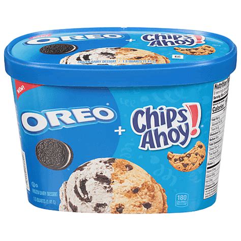 Dreyers Oreo Chips Ahoy Frozen Dairy Dessert 1 5 Qt Shop Sun Fresh