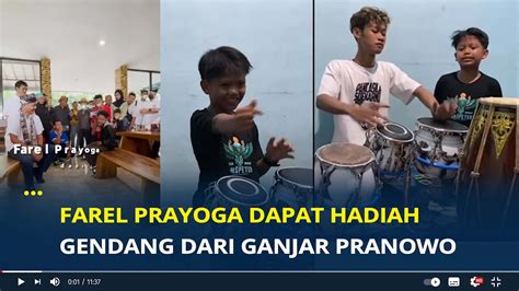 Farel Prayoga Dapat Hadiah Gendang Dari Ganjar Pranowo Youtube