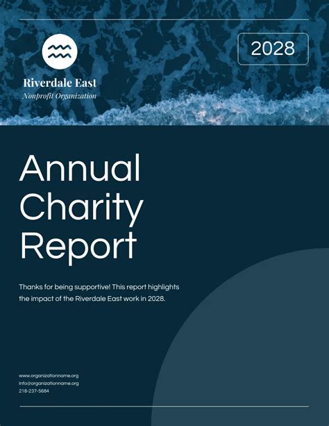 Blue Ocean Annual Charity Reports Template Venngage