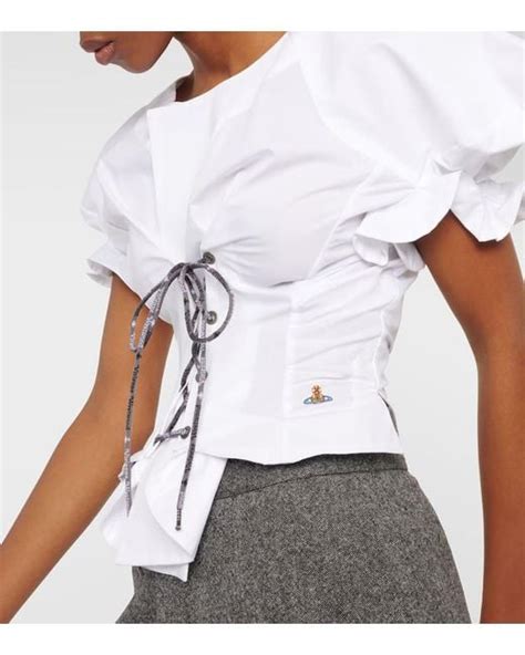 Vivienne Westwood Kate Cotton Corset Top In White Lyst