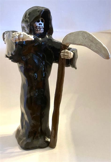 Clay Grim Reaper Sculpture Etsy