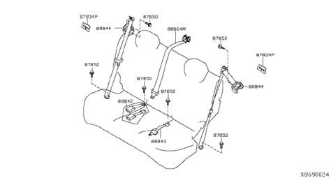 Rear Seat Belt Nissan Versa Sedan