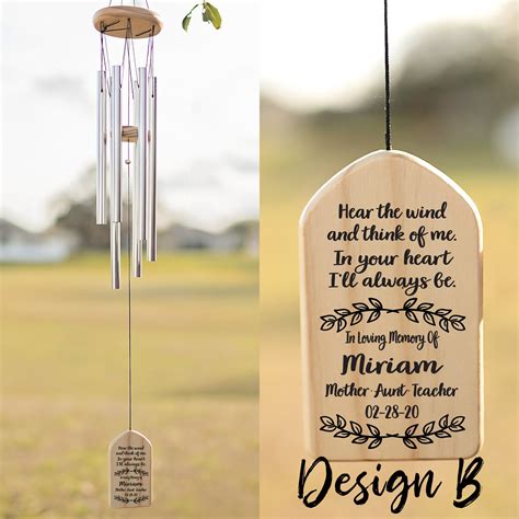 Personalized Wind Chimes Memorial Tribute In Loving Memory Etsy