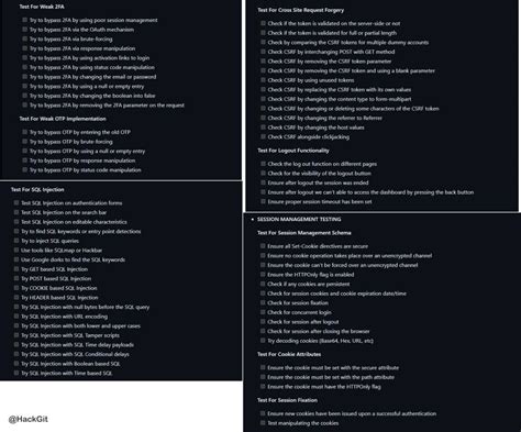 HackGit On Twitter Web Application Pentesting Checklist A OWASP Based