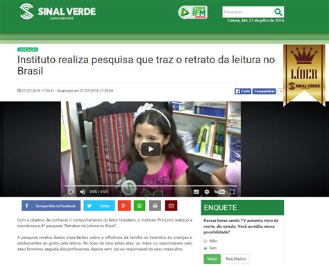 Instituto Realiza Pesquisa Que Traz O Retrato Da Leitura No Brasil