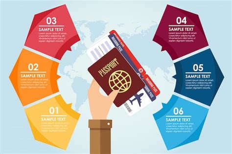 Premium Vector Hand Holding Passport And Boarding Pass With Infographic