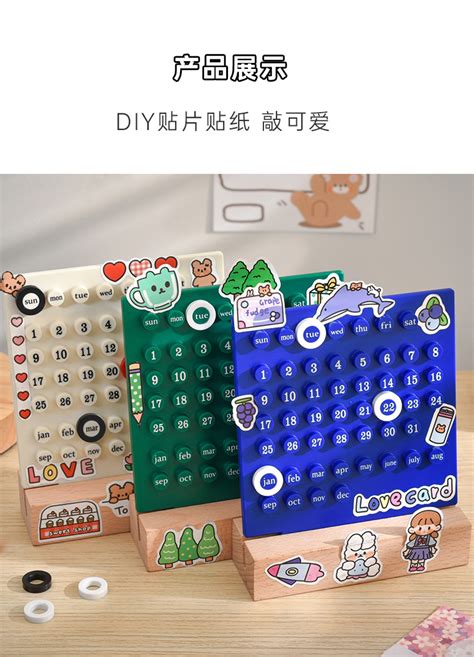 Creative Perpetual Calendar Desktop Calendar Kawaii Ornament Desk ...