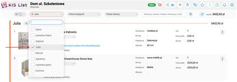Jak filtrować listę w KIS List Pomoc KIS List