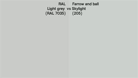 RAL Light Grey RAL 7035 Vs Farrow And Ball Skylight 205 Side By