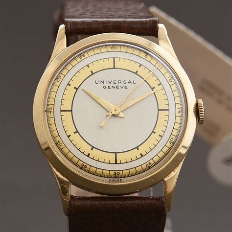 40s Universal Geneve Gents 18k Gold Swiss Dress Watch Empressissi