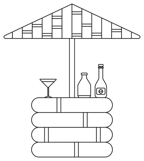 Tiki Bar Coloring Page Colouringpages