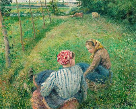 Meninas Camponesas 1882 De Camille Pissarro Tela Para Quadro Na