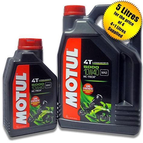 Motul 5000 10w 40 4t Motorcycle Engine Oil 10w40 4l 1l Free 5