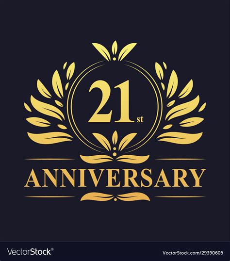 21st anniversary logo 21 years design Royalty Free Vector