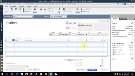 Tutoriel QuickBooks Partie 13 Facture de vente et reçus de vente Recettes