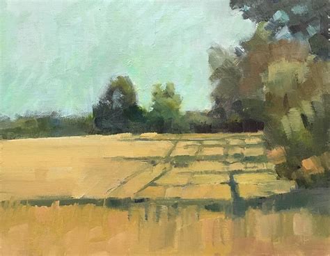 Golden Oat Field Painting by Jane Flanders