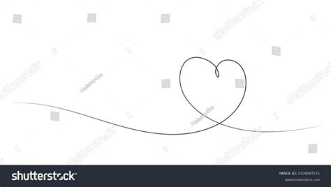 Continuous Line Heart Shape Border Realistic Stock Vector Royalty Free