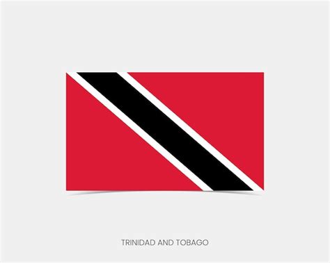 Premium Vector Trinidad And Tobago Rectangle Flag Icon With Shadow