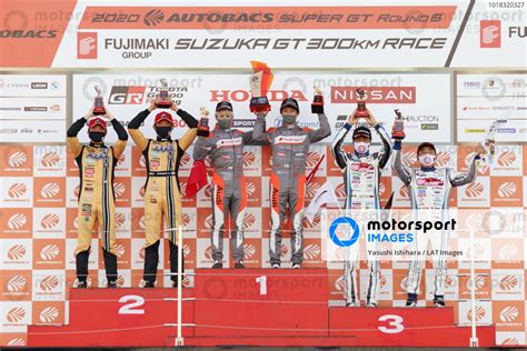 The GT300 Podium Shintaro Kawabata Tsubasa Kondo 21 Hitotsuyama