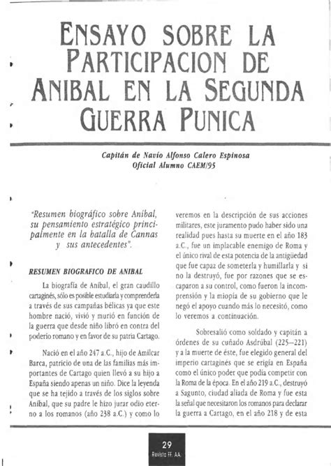 Pdf Ensayo Sobre La Participaci N De Anibal En La Segunda Guerra Punica