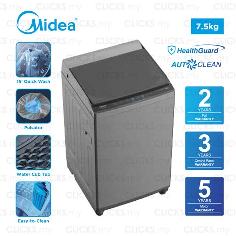 Midea Kg Top Load Fully Auto Washing Machine Washer Ma W Mesin