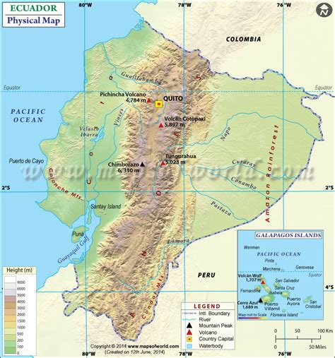 Ecuador Physical Map | Physical Map of Ecuador