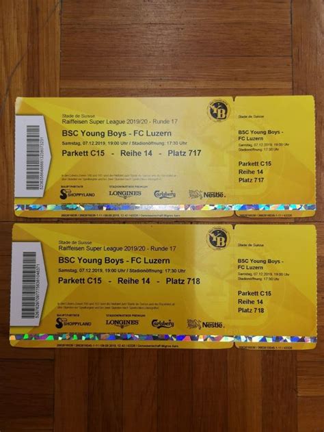 Yb Fc Luzern Ticket S Kaufen Auf Ricardo