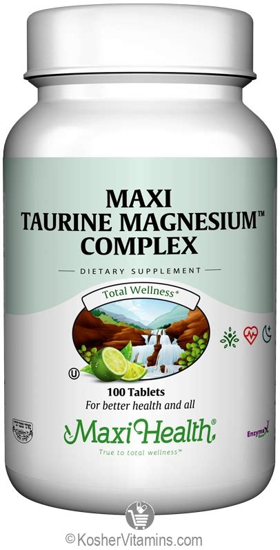 Maxi Health Kosher Maxi Taurine Magnesium Complex 100 Tablets