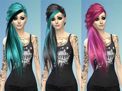 The Sims Resource - Recolor scene/emo side hair - mesh needed