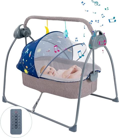 Baby Swing Seat Electric Bassinet Bedside Sleeper With Music 5 Speed