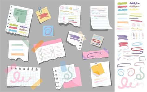 Premium Vector Paper With Felt Tip Pens Set