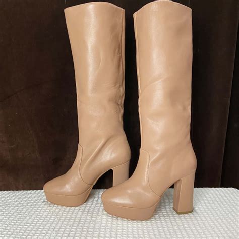 Wanted Rycker Nude Leather Boots Womens Size EU39 S