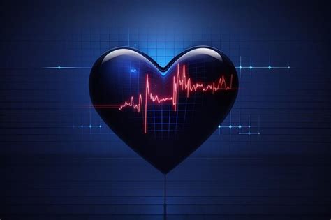 Premium Photo Heart Wave Technology Background Shows The Rhythm Of