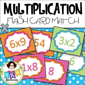 Multiplication Flash Card Match Multiplication Flashcards