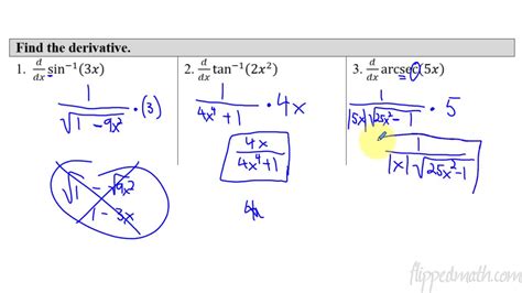 Calculus Ab Bc 3 4 Differentiating Inverse Trigonometric Functions