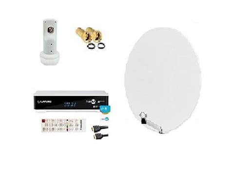 Kit Parabole Satellite Fibre Blanche 85cm LNB Single Récepteur TV