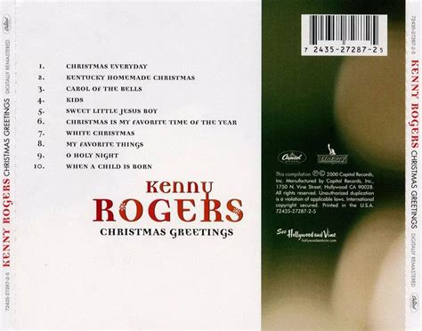Car Tula Trasera De Kenny Rogers Christmas Greetings Portada