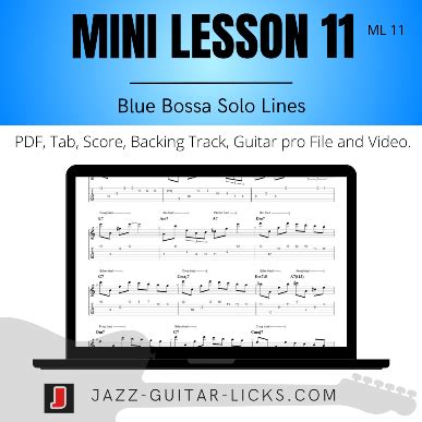 Blue Bossa Guitar Solo Lesson PDF Video Guitar Pro File