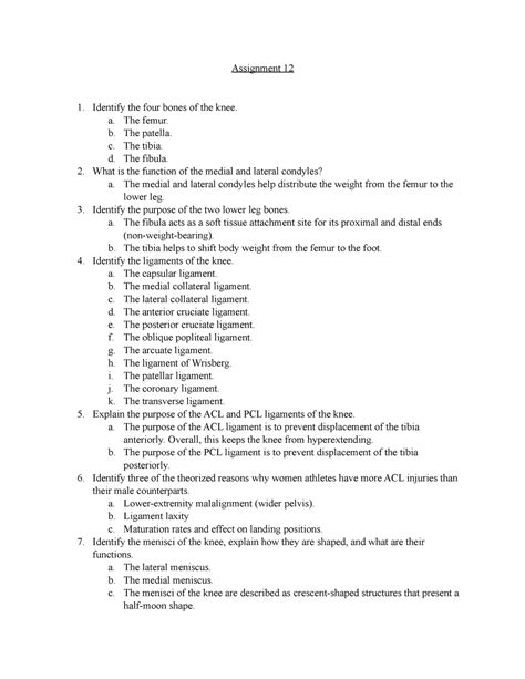 Assignment Kinetic Anatomy Assignment Identify The Four Bones