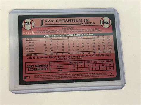 2024 Topps Jazz Chisholm Jr 1989 35th Anniversary Gold Parallel 68 75