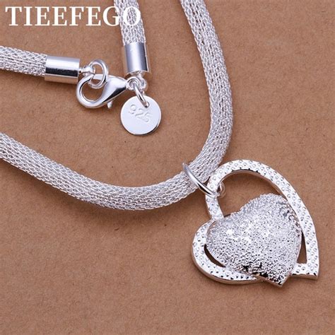 TIEEFEGO 925 Sterling Silver Gorgeous Fashion Charm Heart Wedding Lady