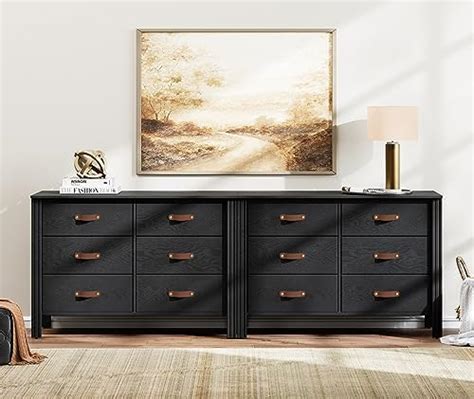 Amazon.com: WAMPAT Black Dresser for Bedroom, Long Wide Dresser with 12 ...