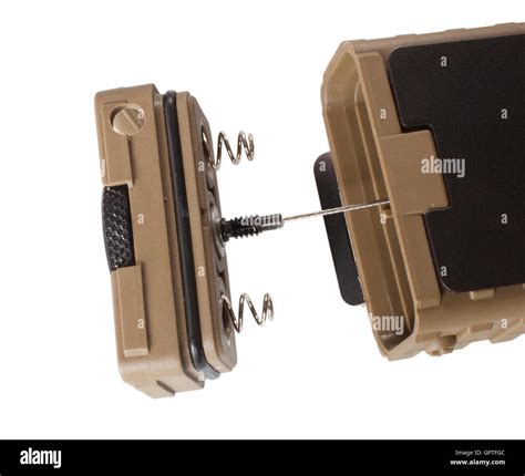 cover  springs  hold batteries   flashlight stock photo alamy