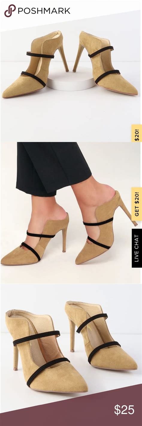 Lulus NUDE BLK SUEDE POINTED TOE HIGH HEEL MULES High Heel Mules Heel Mules Heels