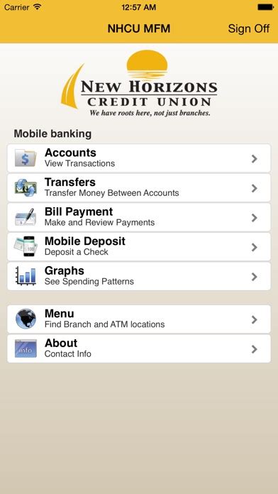 New Horizons Credit Union Mobile Banking Apprecs