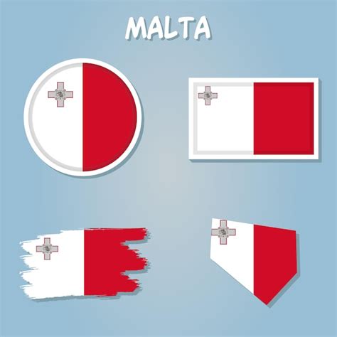 Premium Vector Malta Map Flag Map Of The Republic Of Malta With The