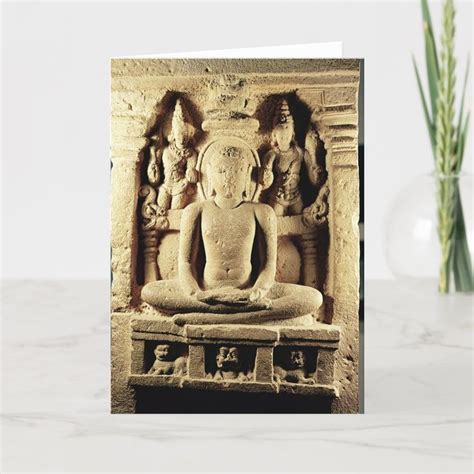 Relief depicting Tirthankara Mahavira Thank You Card | Zazzle